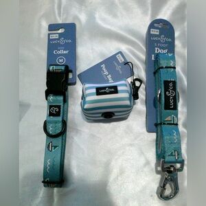 Lucy & Co. Sail 3pc Collar, Leash & Poop Bag Holder Set (M)